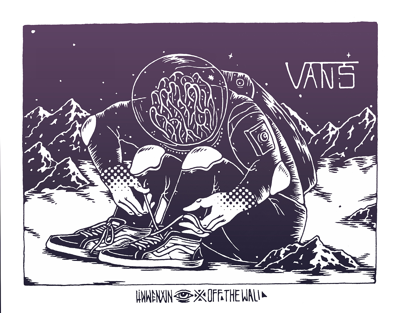 为vans创作的插图。第一次尝试丝网印刷。还有很多不懂的地方,不过非常有意思。