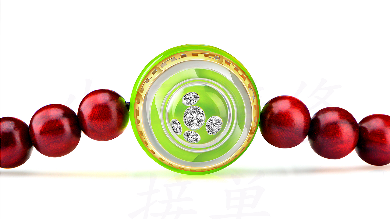 珠宝首饰修图(八)-金镶玉手链
