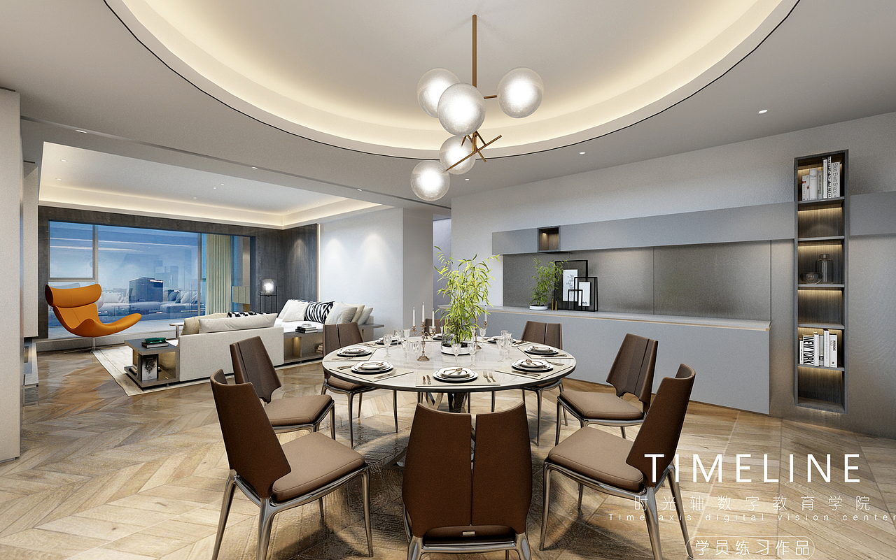 时光轴建筑动画20期学员室内渲染考试作品