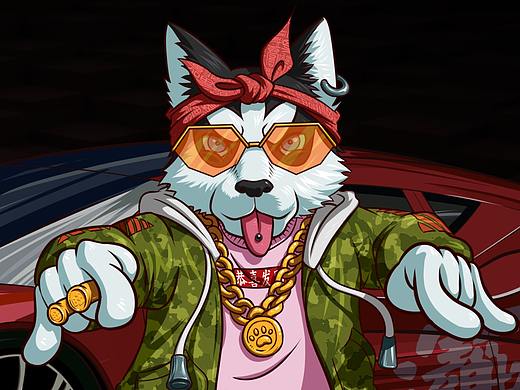 嘻哈士奇-迟到的新年贺图