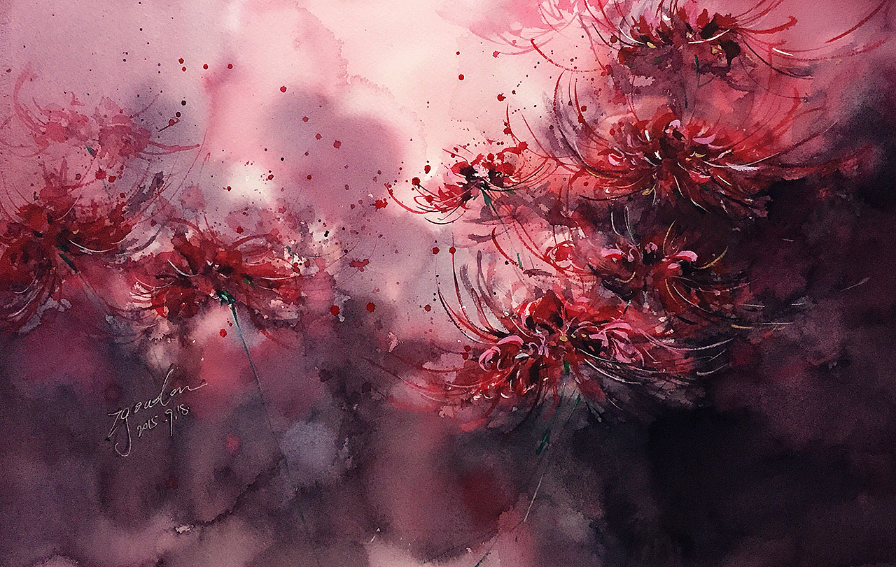 两张彼岸花.|纯艺术|绘画|zgoudan狗蛋啊_原创作品-站酷zcool