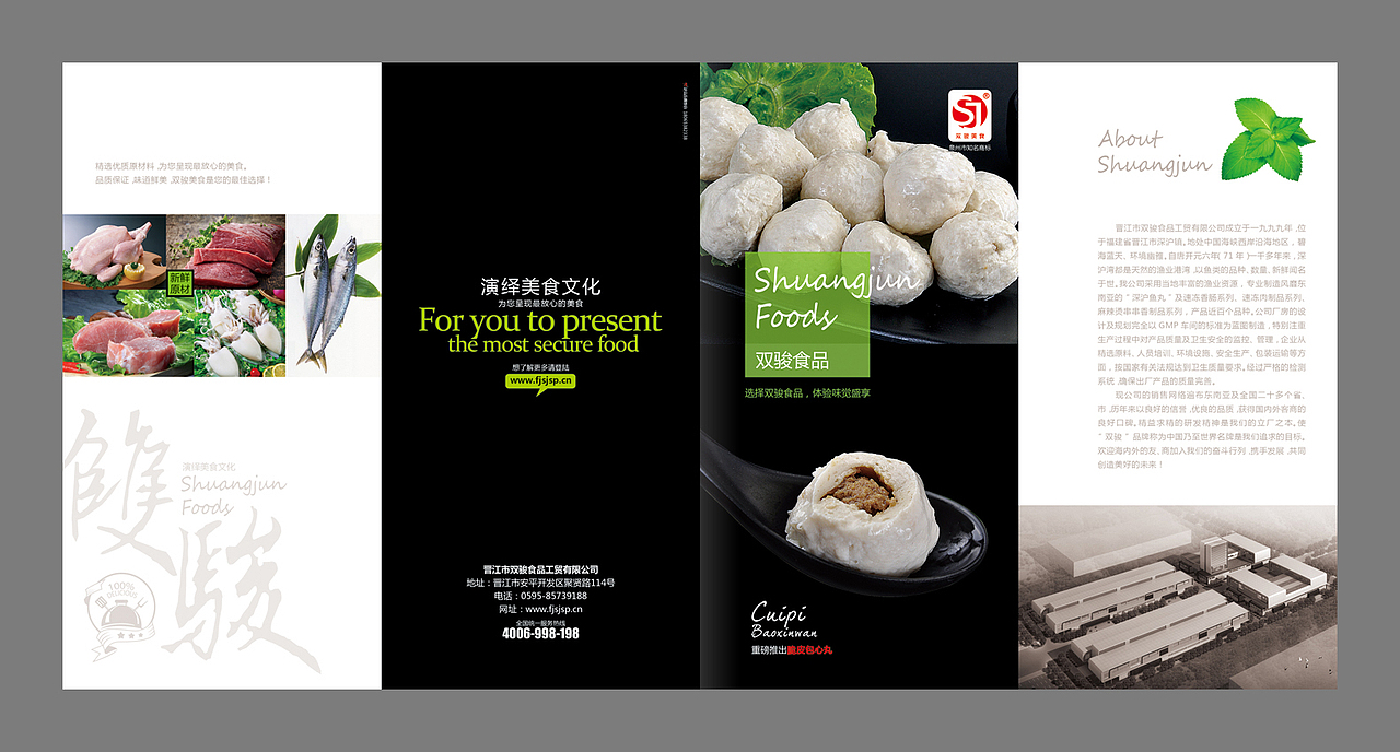 双骏食品四折页设计