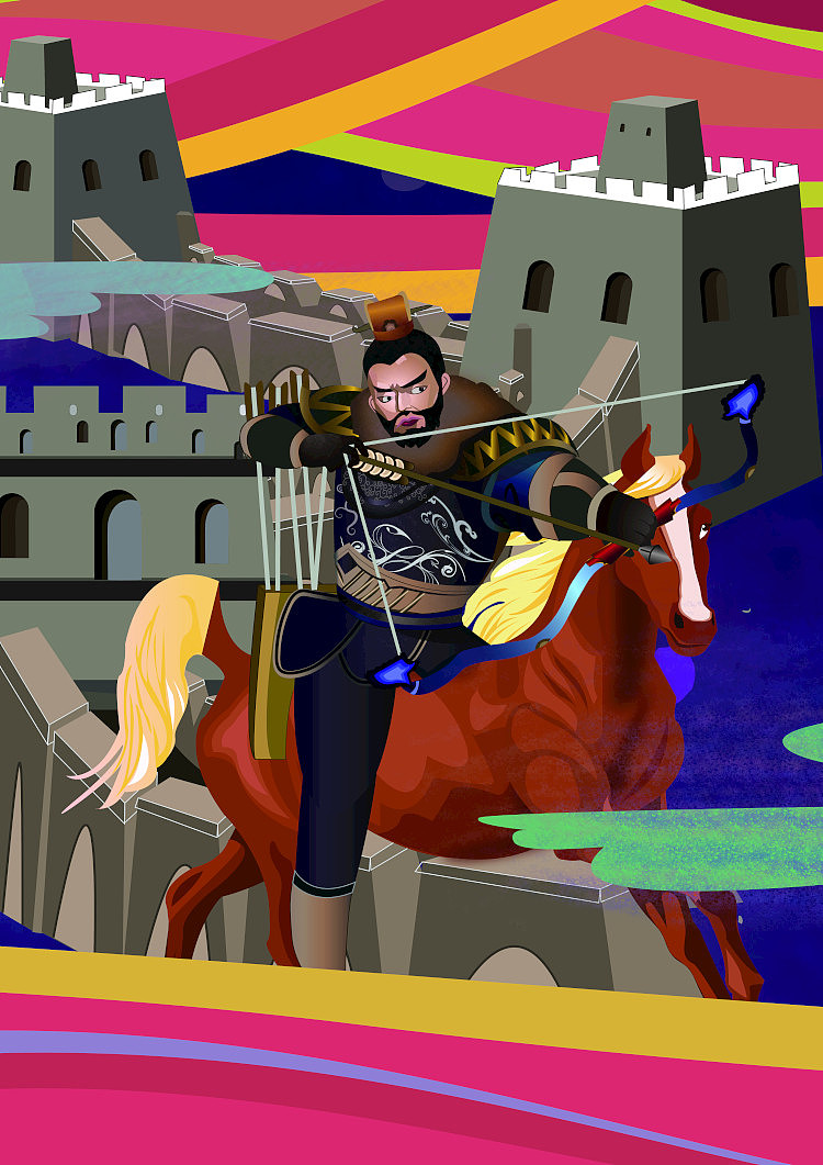 来组呼和浩特建筑名人插画