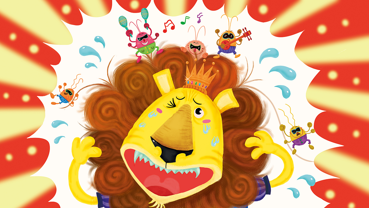 终于有一天,狮王感觉头上痒得实在受不了了,也顾不得发型了,拼命地挠