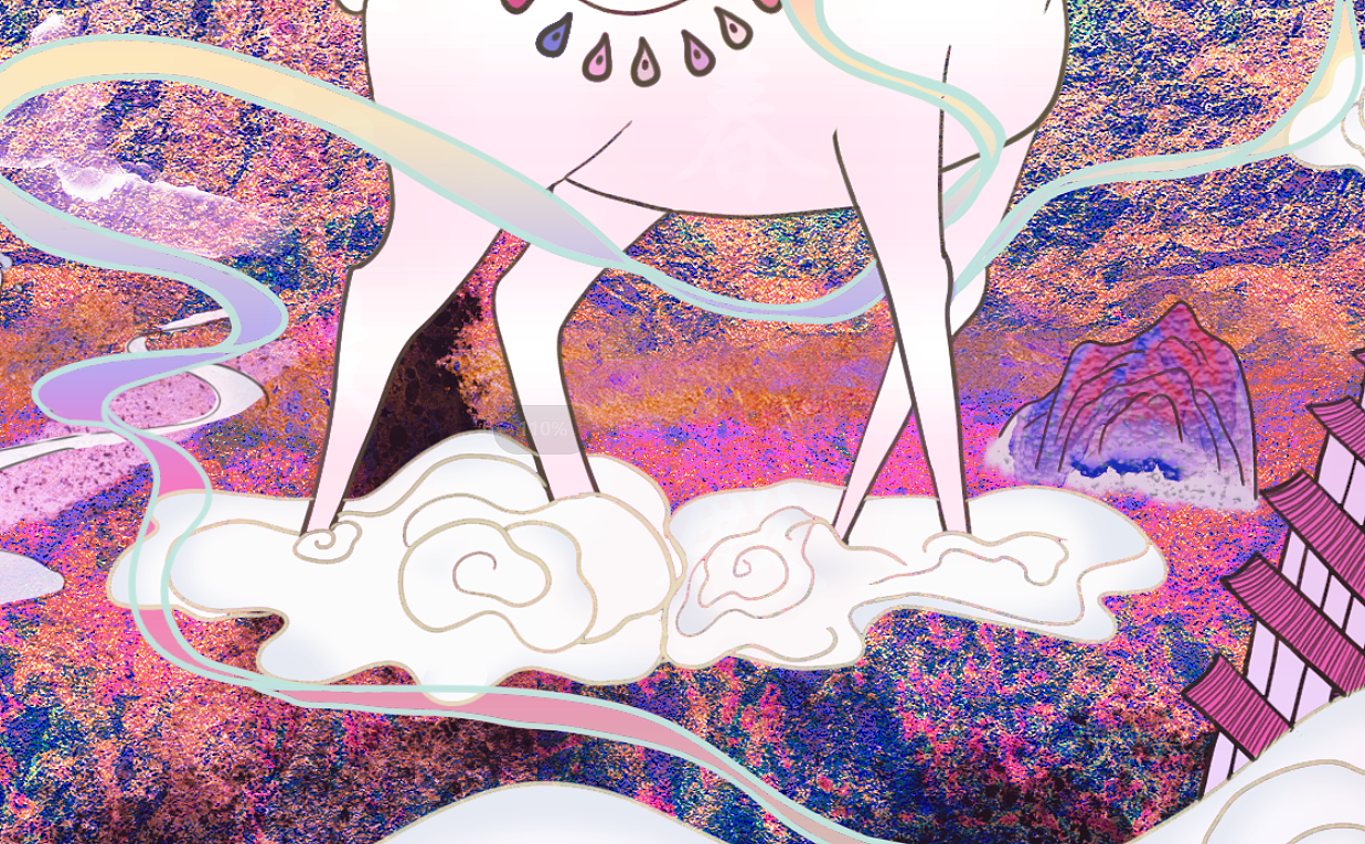 原创国潮插画九色鹿