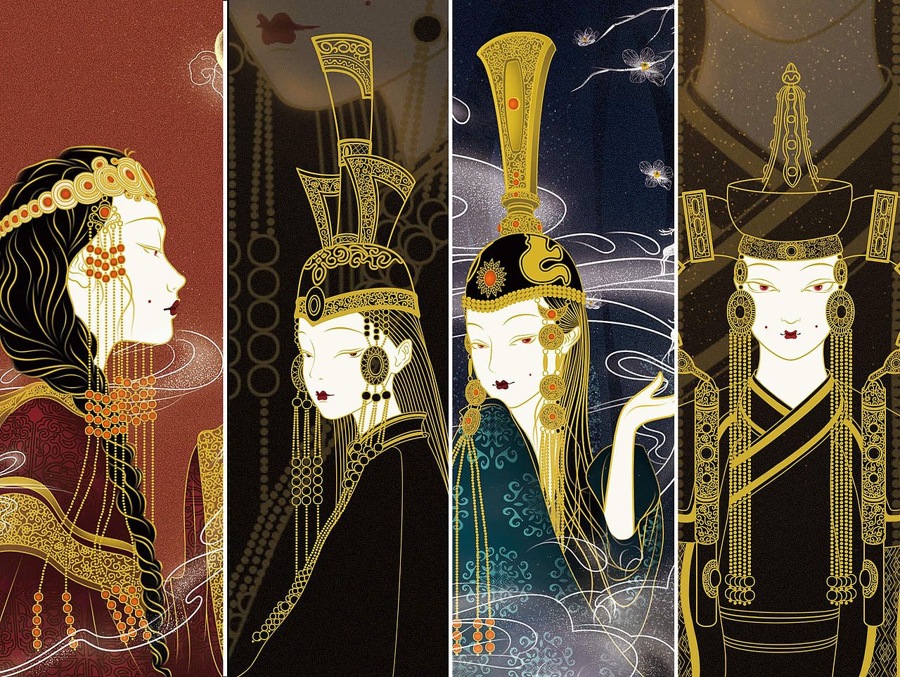 民族风系列插画练习（图ZMjI3NDE4NTM2） - 创作习作 - 站酷设计师是边边ya原创素材 - 站酷ZCOOL