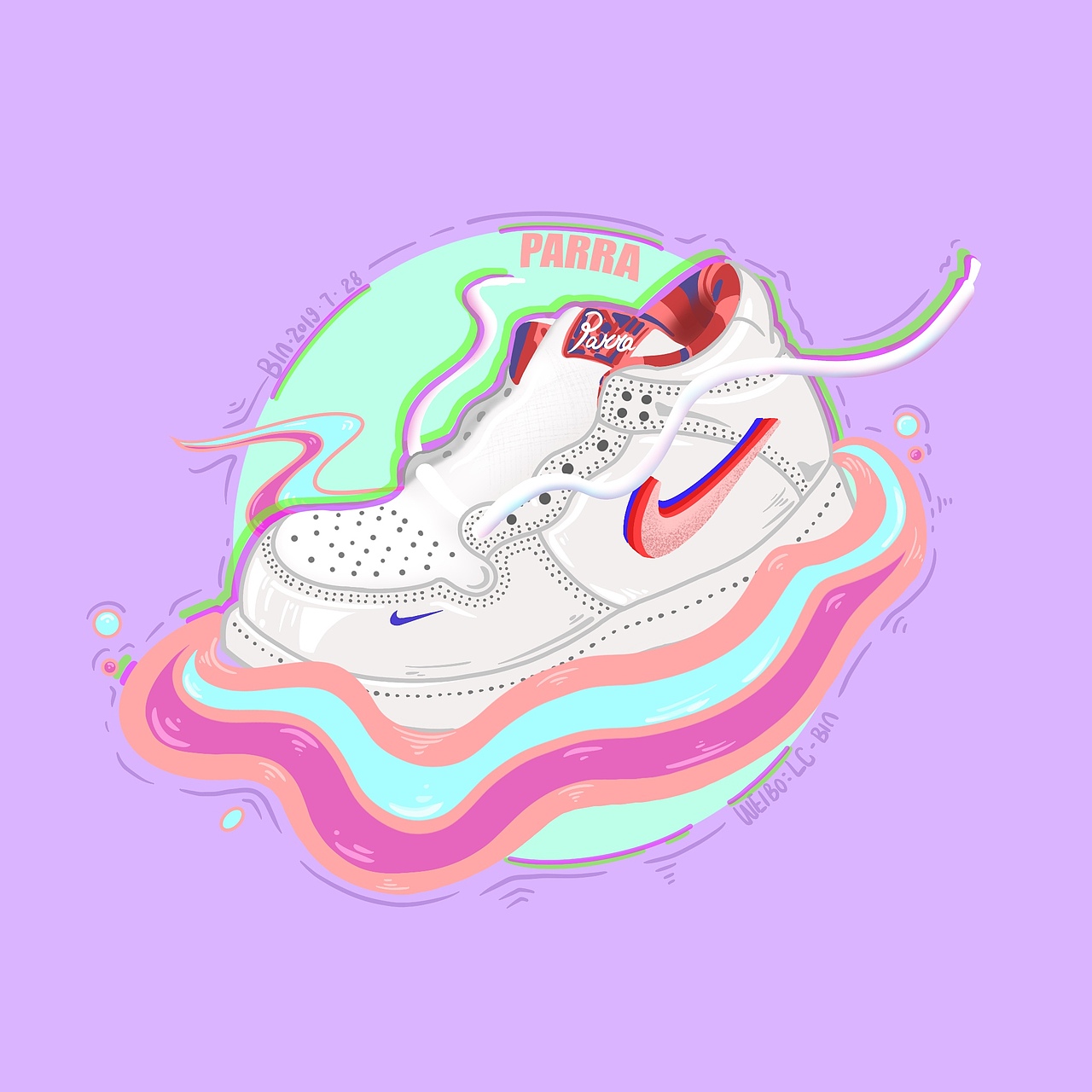 Nike球鞋插画（图ZMTY5NTkzOTYw） - 新锐潮流插画 - 站酷设计师Bin仔啦原创素材 - 站酷ZCOOL