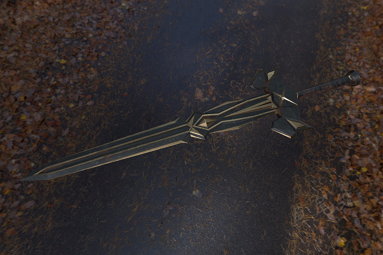 原创游戏冷兵器武器道具系列双手大剑