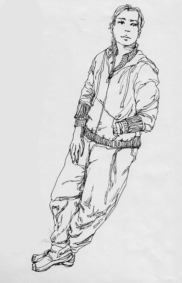 一些签字笔速写画更新1张