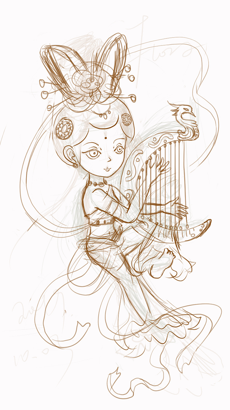 q版古风人物设计敦煌飞天女