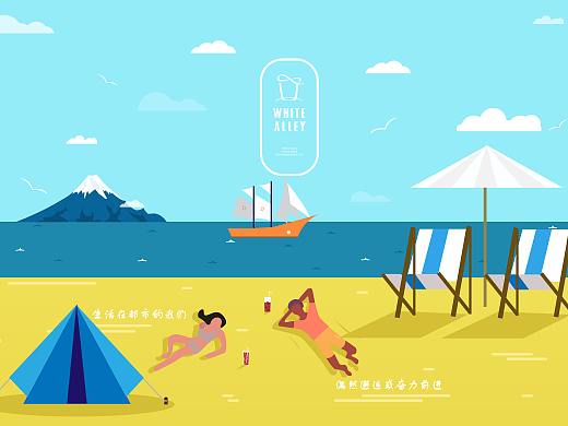 闲时画的奶茶手提袋插画