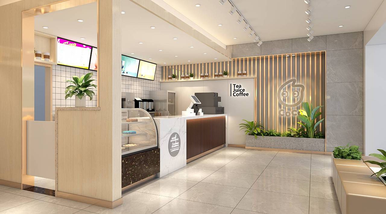 奶茶店|空间|家装设计|客服小涵 - 原创作品 - 站酷 (zcool)