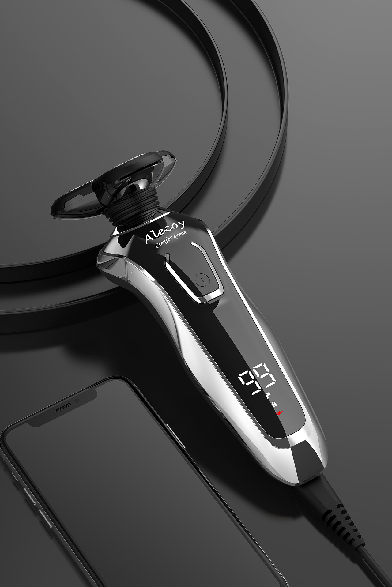 剃须刀 建模 渲染 修图 详情 拍照 小家电