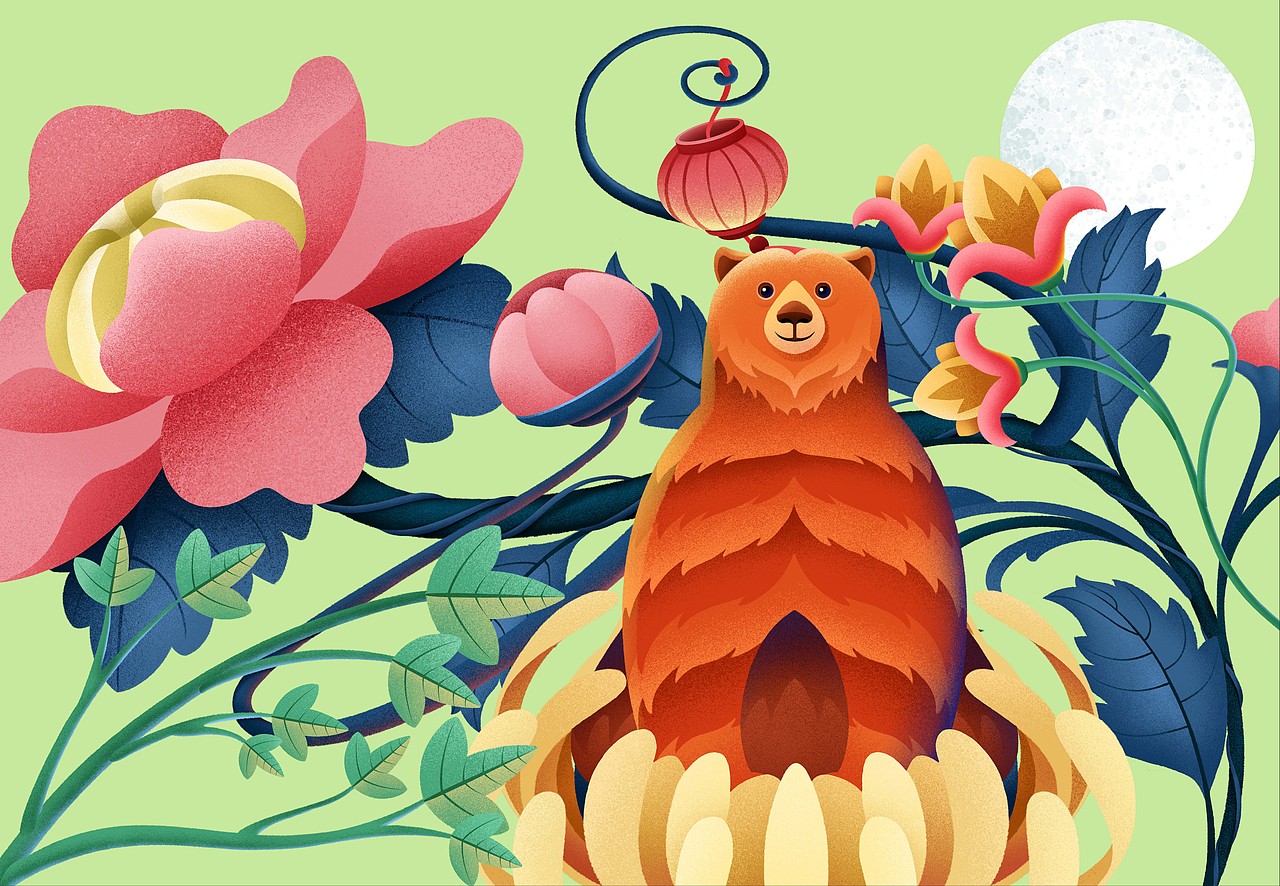 木頭貓 | 與仟吉暢賞中秋月（圖ZMjMxOTYwMDc2） - 商業(yè)插畫 - 站酷設(shè)計(jì)師就是阿奇原創(chuàng)素材 - 站酷ZCOOL