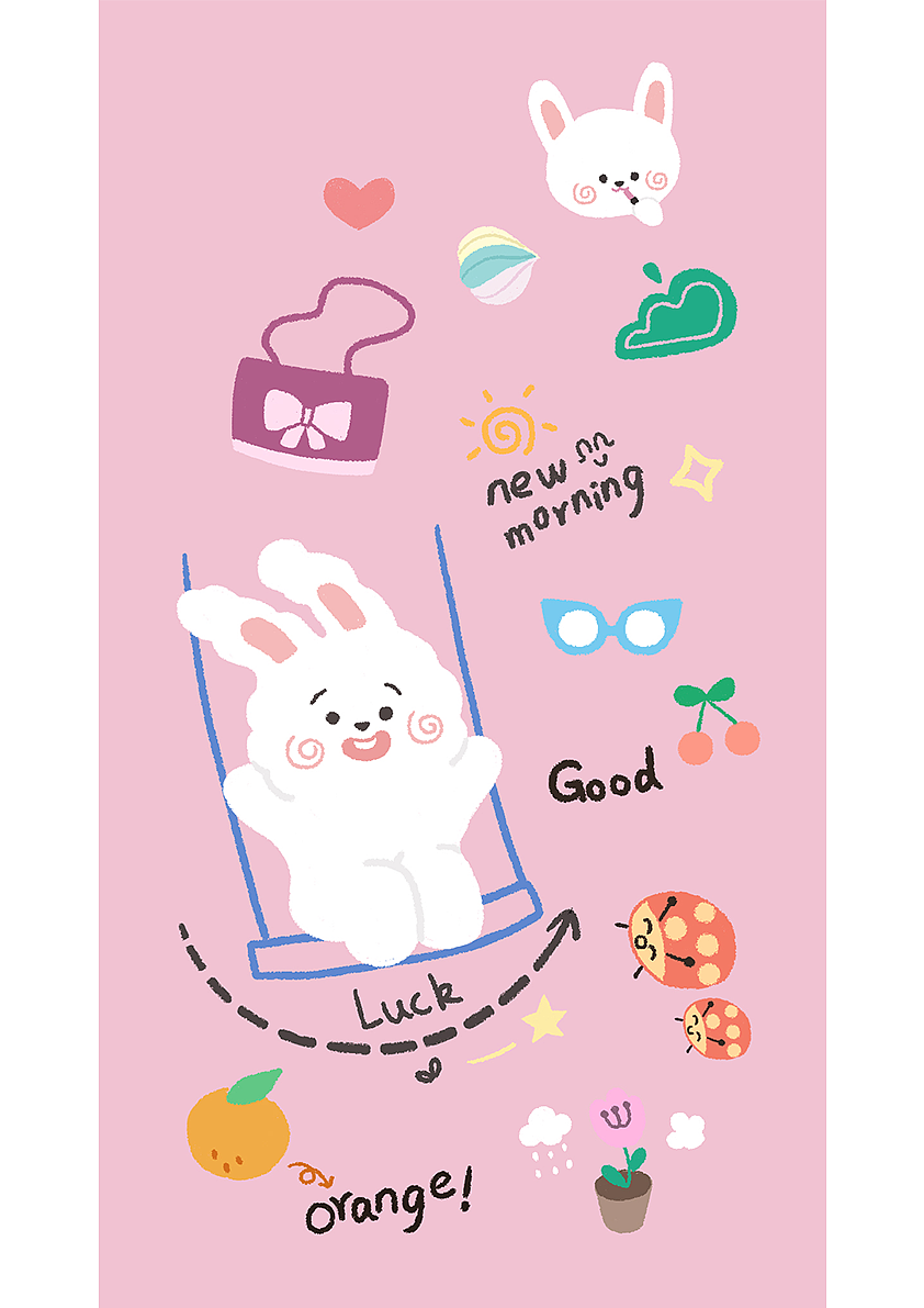 韩风可爱少女心插画壁纸总和