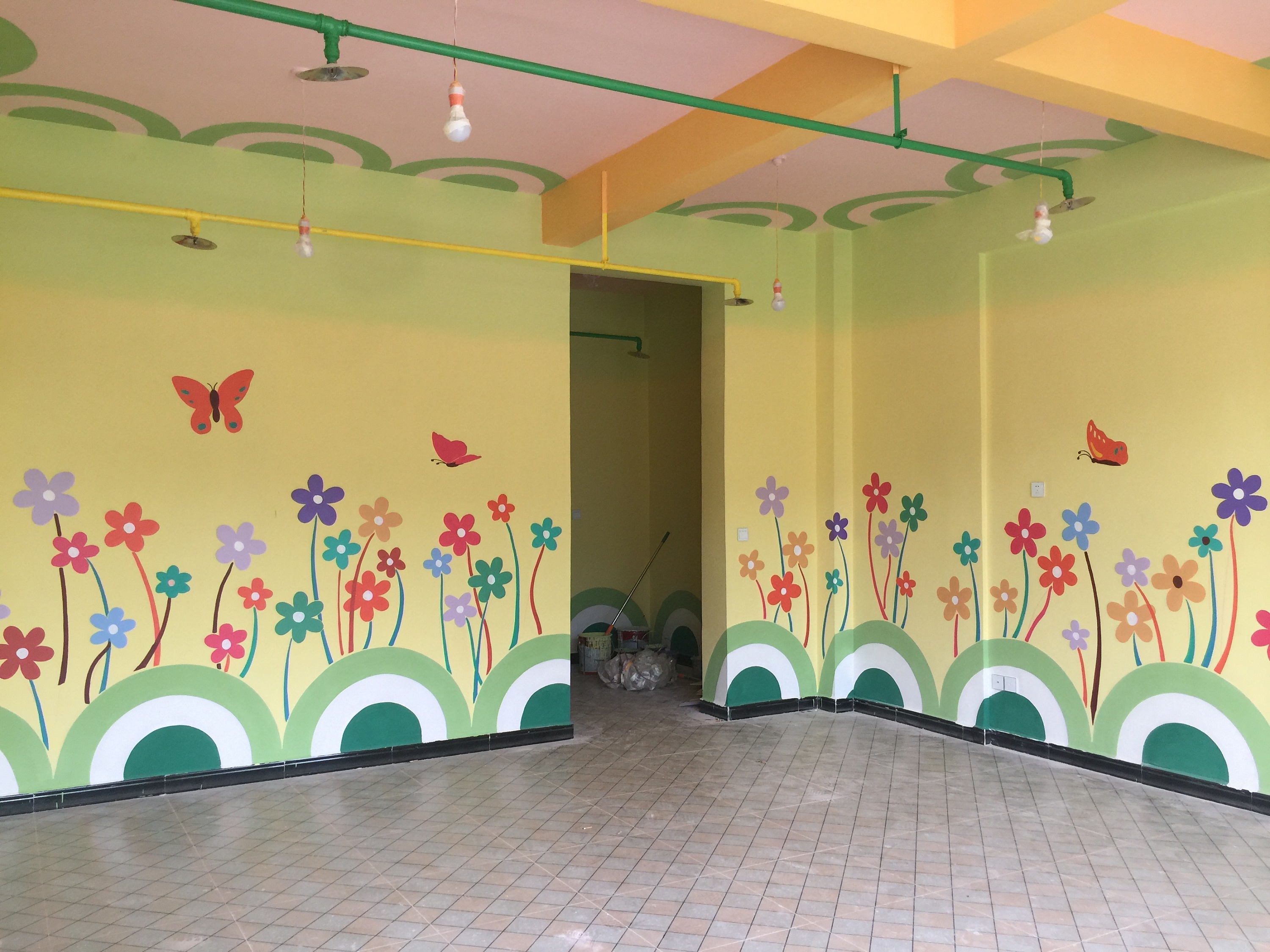 儿童墙绘幼儿园墙体彩绘欣赏世纪宝贝幼儿园手绘墙_弄彩堂-站酷ZCOOL