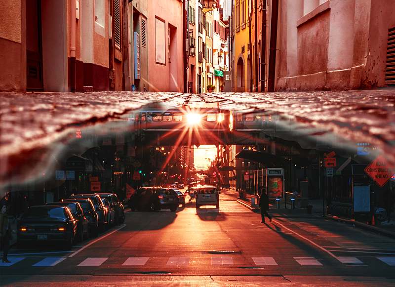 合成:水中月,镜中花