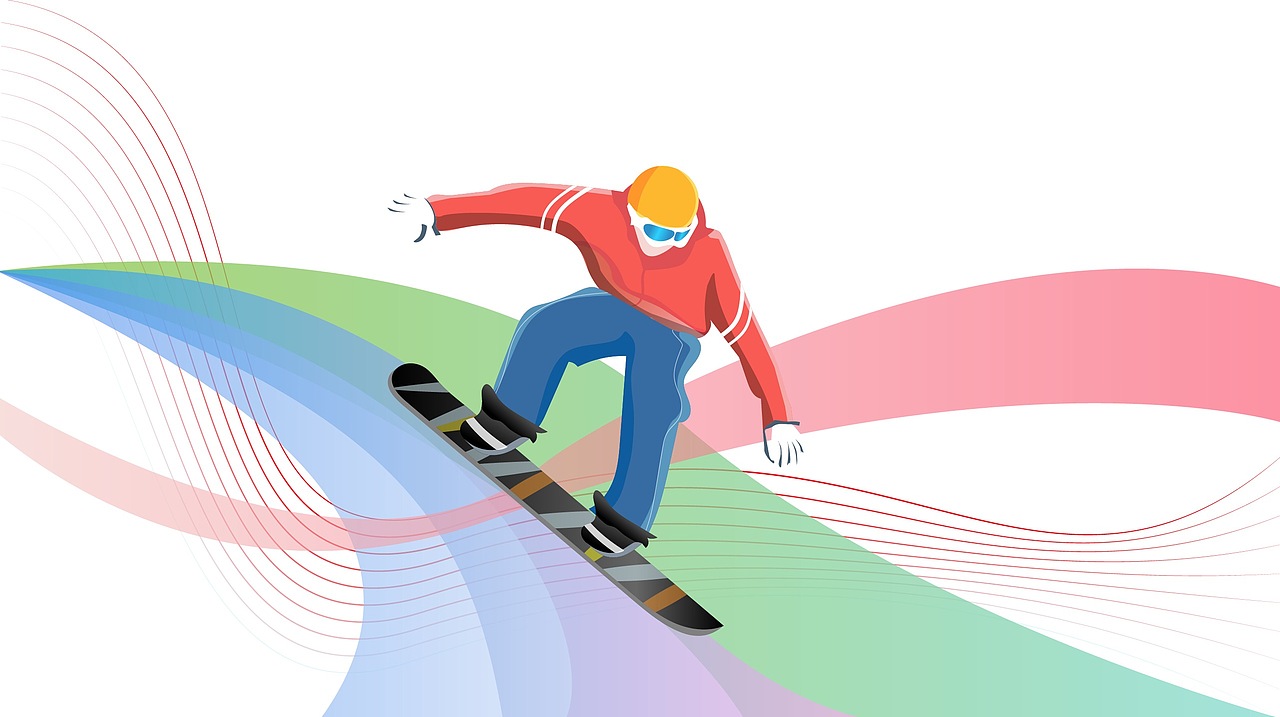 冬奥会滑雪滑冰雪上运动插画