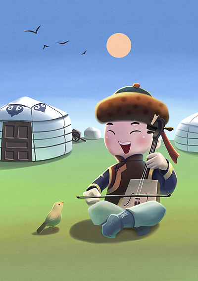 少數(shù)民族插畫 1（圖ZODkxNTU1ODg=） - 創(chuàng)作習(xí)作 - 站酷設(shè)計(jì)師烏蘭鐵木1993原創(chuàng)素材 - 站酷ZCOOL