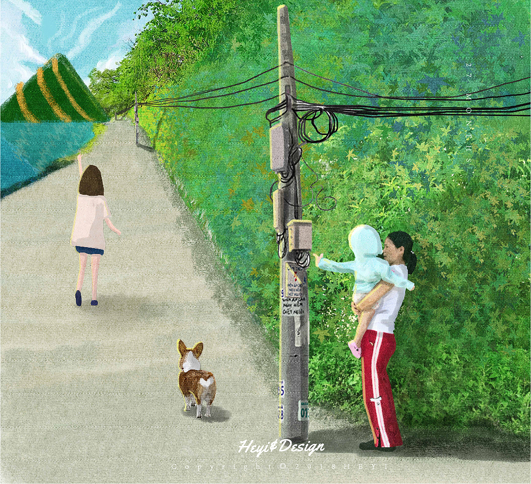 二十七个月的你，疯狂的爱上了奶奶包的小粽子，几乎隔个两三天就吃一次，每次都是用筷子插起来吃，
吃个粽子仿佛像吃棒棒糖般甜蜜。