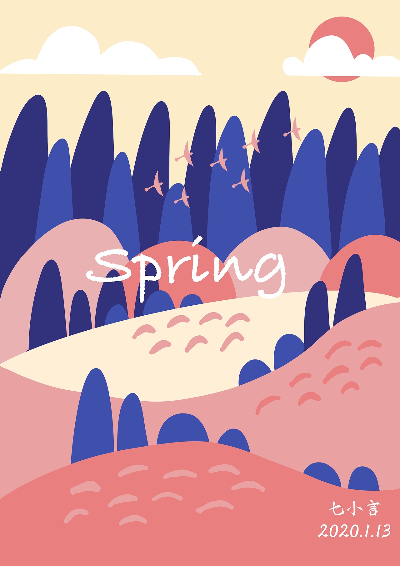 一年四季,四季如歌|插画|创作习作|七小言_临摹作品-站酷zcool