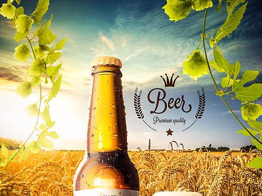 啤酒合成海报