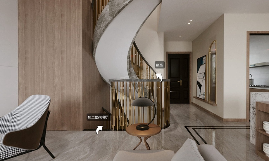 重庆龙湖西宸原著装修案例,时尚轻奢风别墅设计效果图