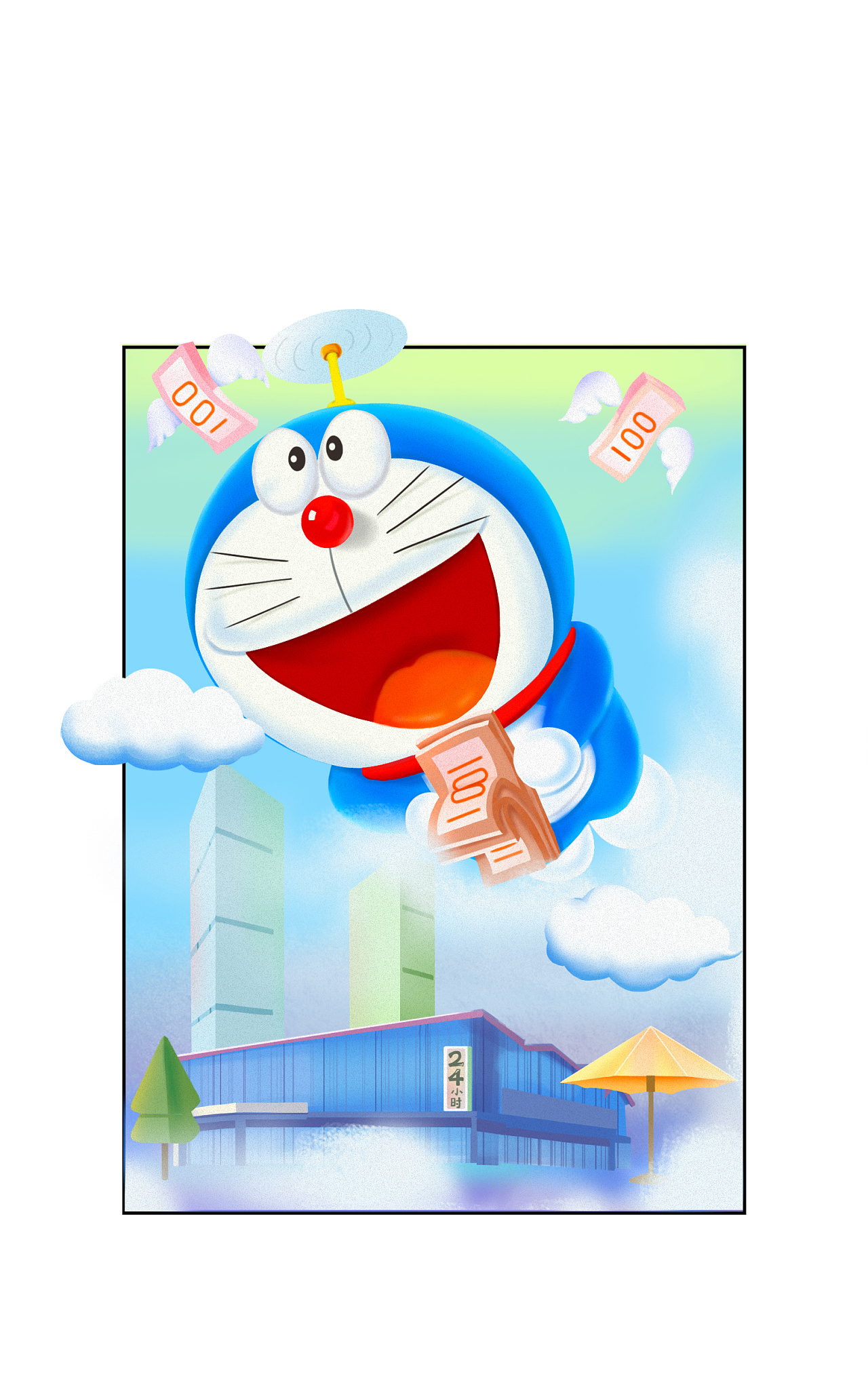 哆啦a梦|插画|商业插画|清茶卉 - 原创作品 - 站酷 (zcool)