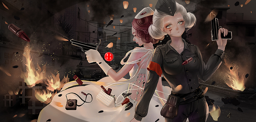 战斗女兵（图ZMTY0NzIyMTQw） - 创作习作 - 站酷设计师丢丢墨汁原创素材 - 站酷ZCOOL