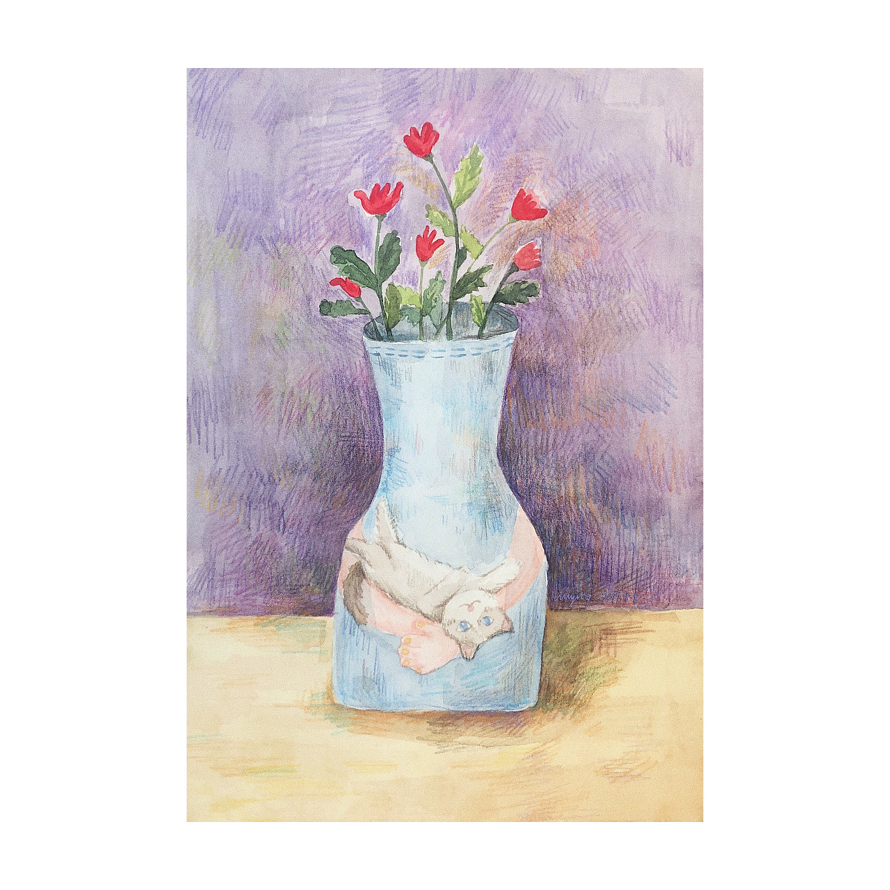 水粉静物-花瓶的画法-天籁教育