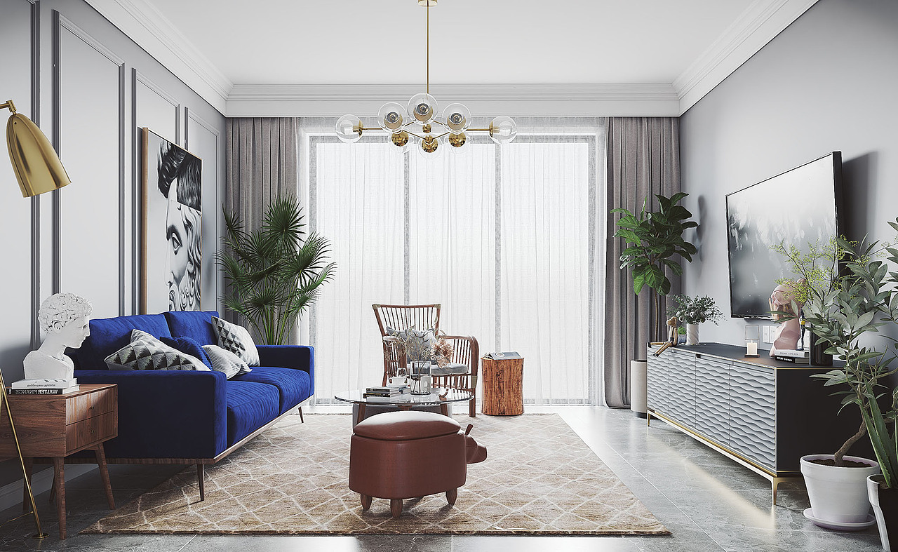 混搭風(fēng)格客餐廳（圖ZMjMyNDM4NDE2） - 家裝設(shè)計(jì) - 站酷設(shè)計(jì)師13225818589林瀟原創(chuàng)素材 - 站酷ZCOOL