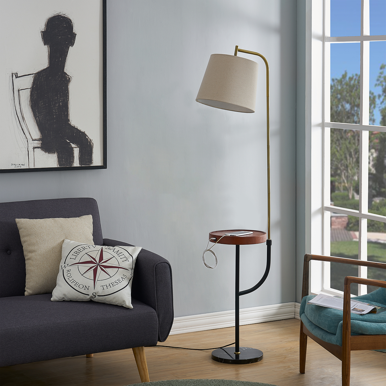 落地灯台灯组合