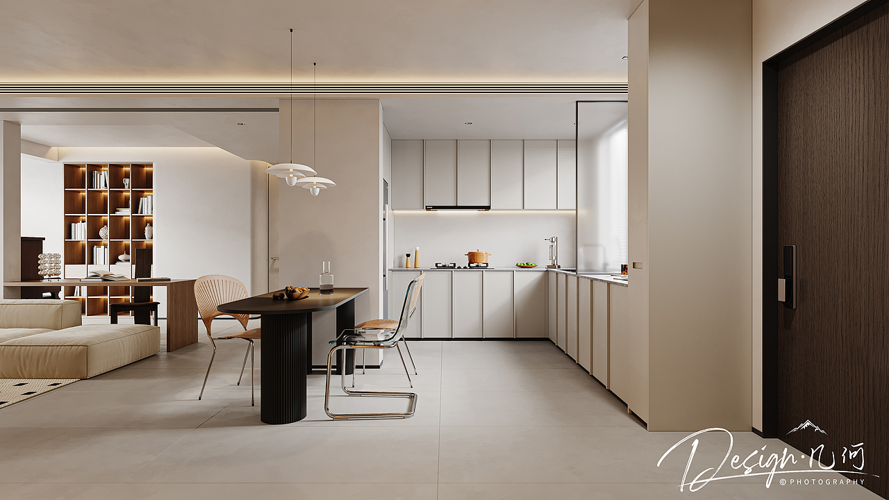 几何空间视觉表现 | 保利堂悦现代奶油风客餐厅（图ZMzQ2NTg0Njcy） - 家装设计 - 站酷设计师几何空间彡原创素材 - 站酷ZCOOL