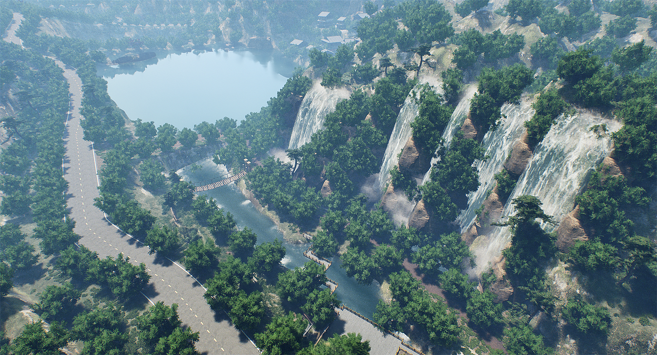 UE5/UE4山东淄博潭溪山数字景区