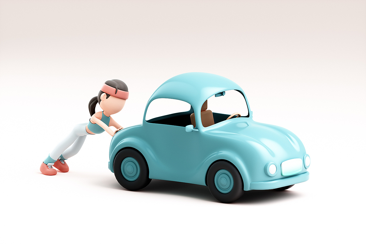 原创 3D人物与卡通汽车