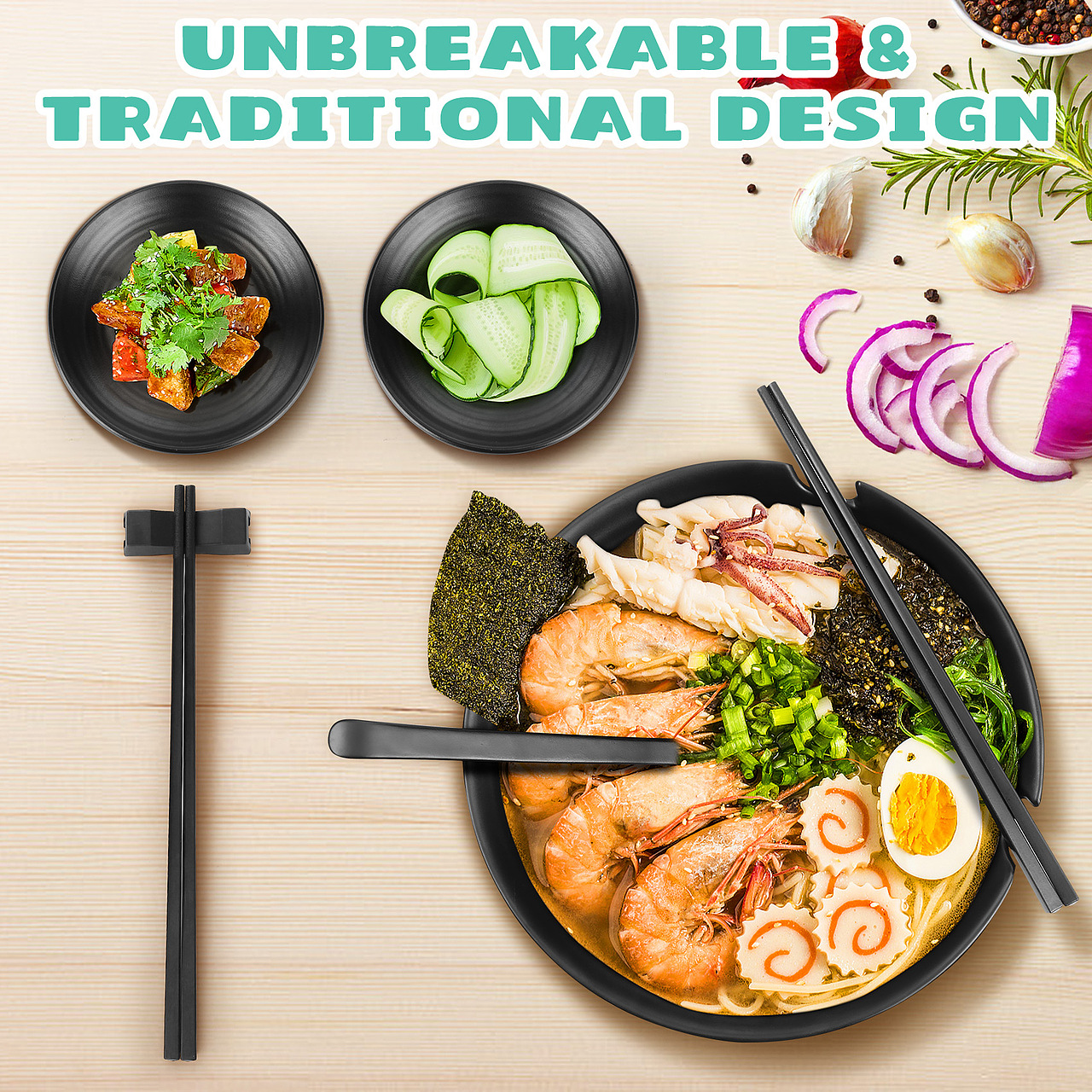 亚马逊主图详情页设计︱拉面碗套装