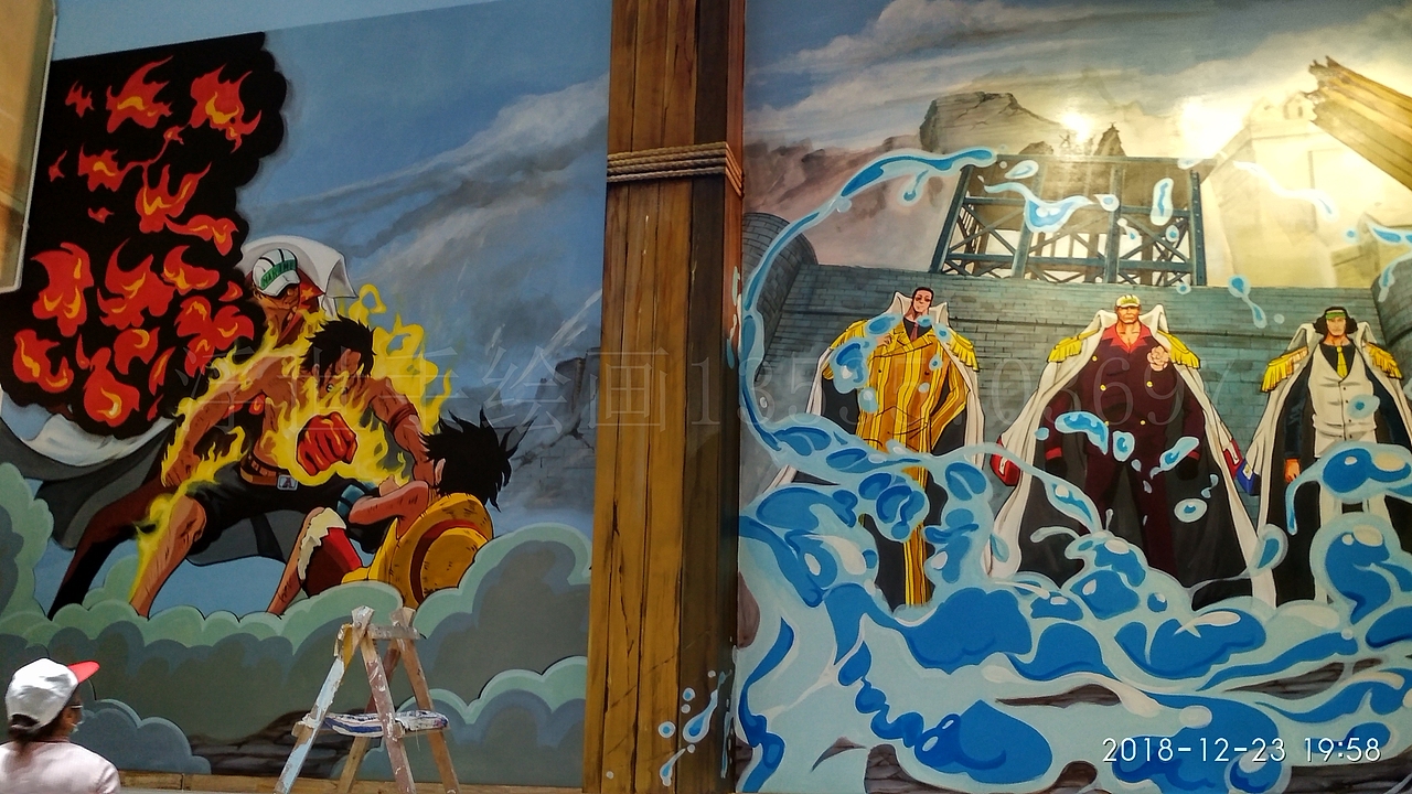 大良海盗船奶茶店，茶饮店墙绘壁画（图ZMzMzMzUyOTA0） - 绘画 - 站酷设计师浮世手绘画工作室原创素材 - 站酷ZCOOL
