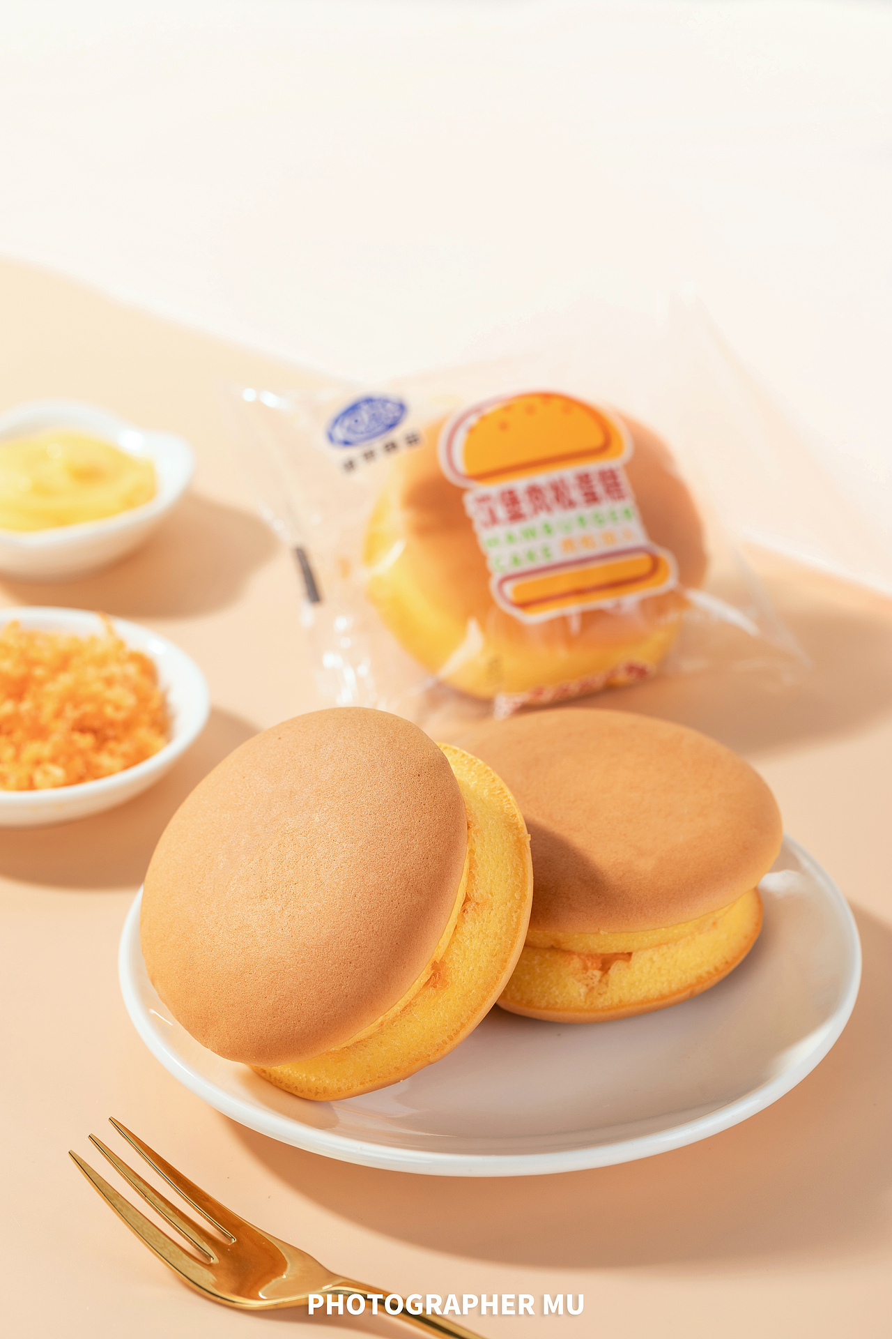 芝士肉松汉堡面包