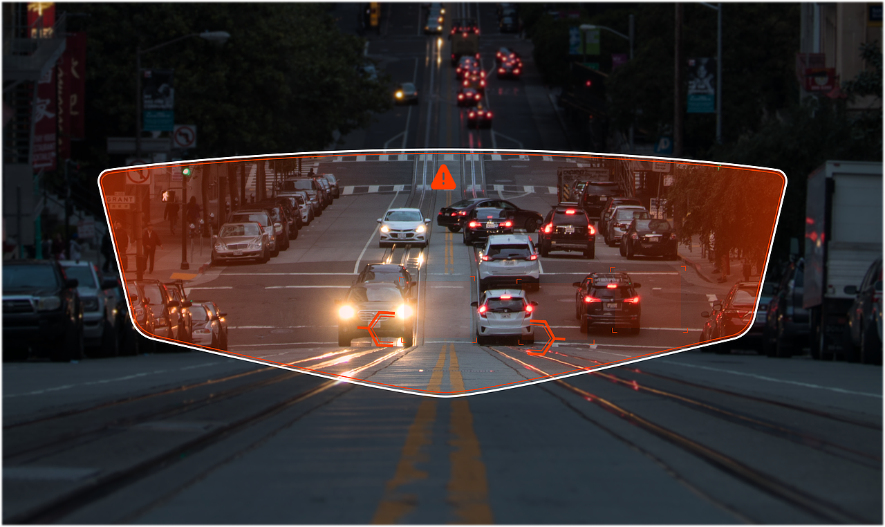 头盔内显示:警告模式