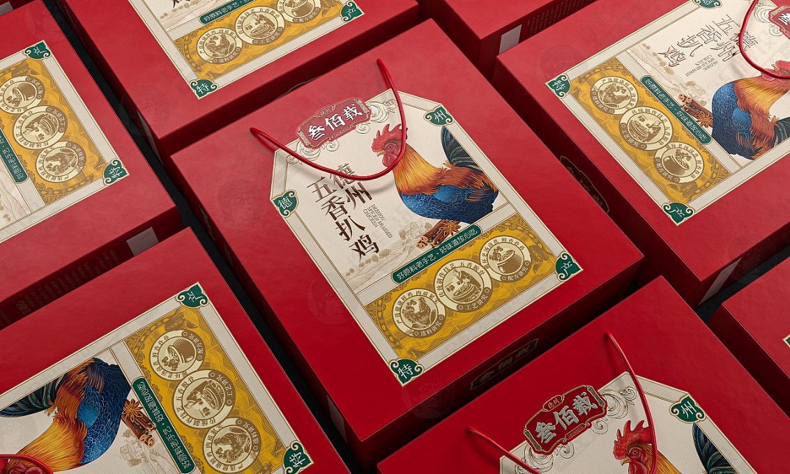 叁佰载德州五香扒鸡——徐桂亮品牌设计！（图ZMzAyMjc1MzI0） - 包装 - 站酷设计师徐桂亮品牌设计原创素材 - 站酷ZCOOL