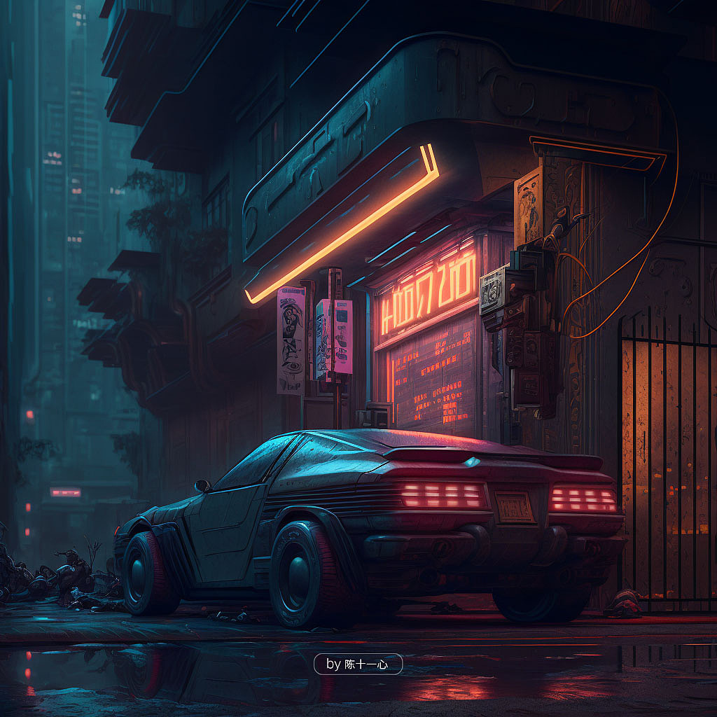 【Midjourney】赛博朋克 ，光影渲染（图ZMzI3MzQ1NjIw） - AI作品 - 站酷设计师陈十一心SD原创素材 - 站酷ZCOOL