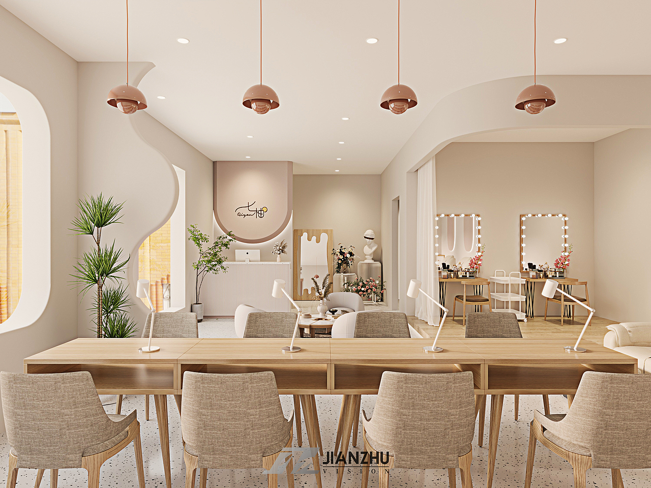 JIAN ZHU VISION｜美甲店（图ZMzE3MDEyMTcy） - 家装设计 - 站酷设计师簡竹原创素材 - 站酷ZCOOL