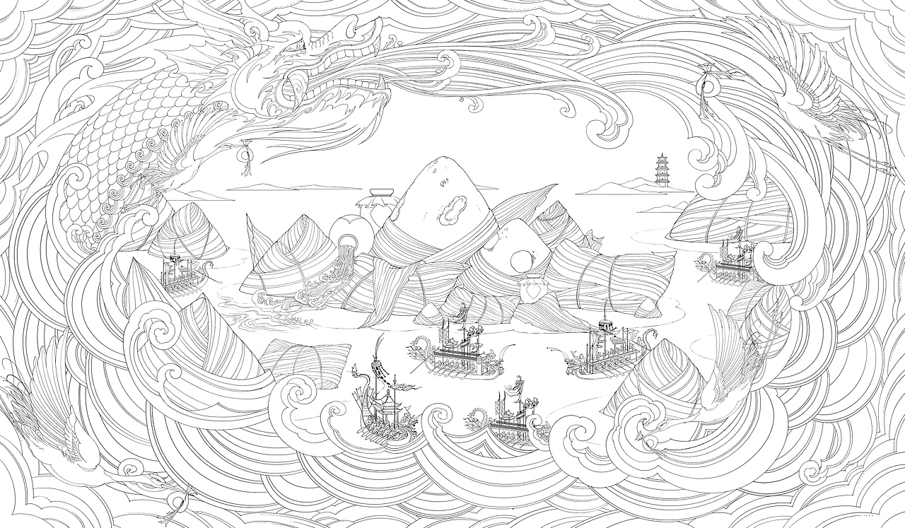 【粽迎端午】-端午包装（图ZMzM1Njk2MjY4） - 商业插画 - 站酷设计师故里Ya1原创素材 - 站酷ZCOOL