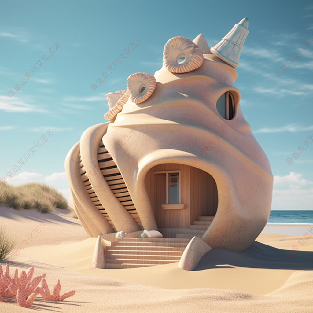 海浪的低语：探索创意沙滩小屋，让心灵与大海对话（图ZMzcxMDI0NzMy） - 雕塑 - 站酷设计师曹氏文旅原创素材 - 站酷ZCOOL