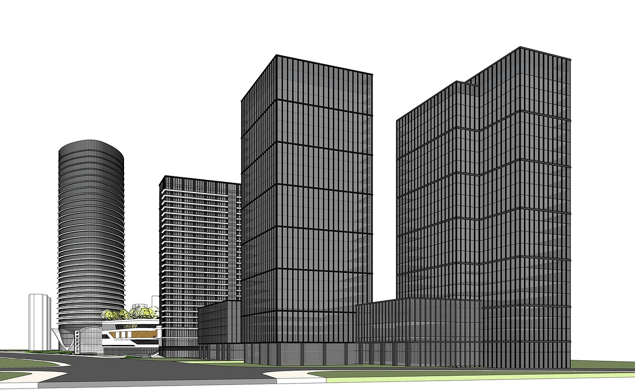 港银河之光商业综合体SU模型下载