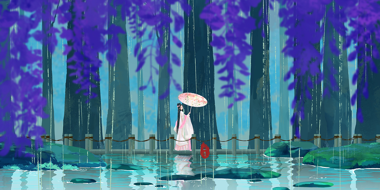 《雨满怀》（图ZMzM4OTk0MzEy） - 商业插画 - 站酷设计师zhiang之昂原创素材 - 站酷ZCOOL