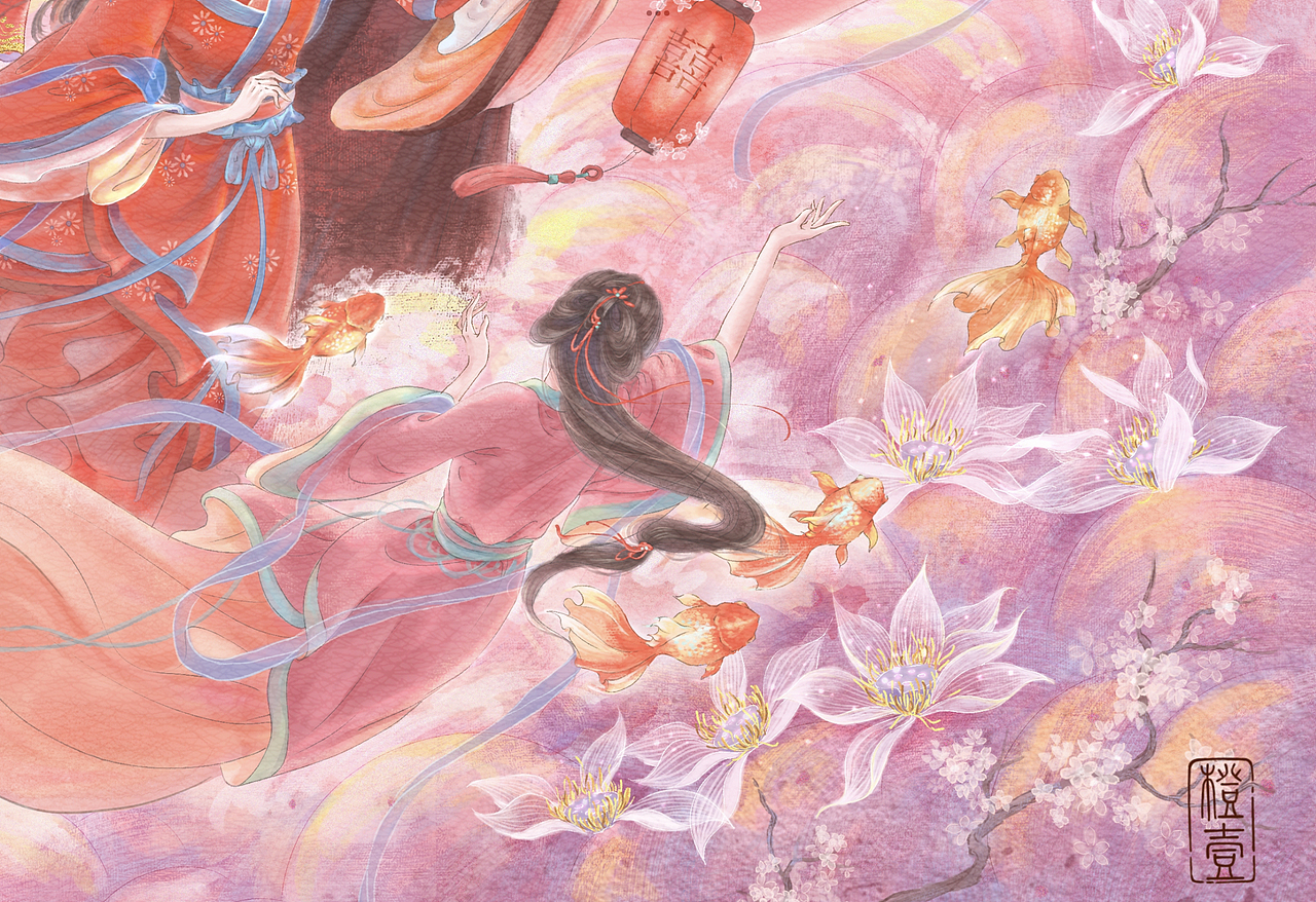 绘本插画/孟姜女 之 嫁娶（图ZMzQ4OTY2NTg4） - 商业插画 - 站酷设计师壹橙yicheng原创素材 - 站酷ZCOOL