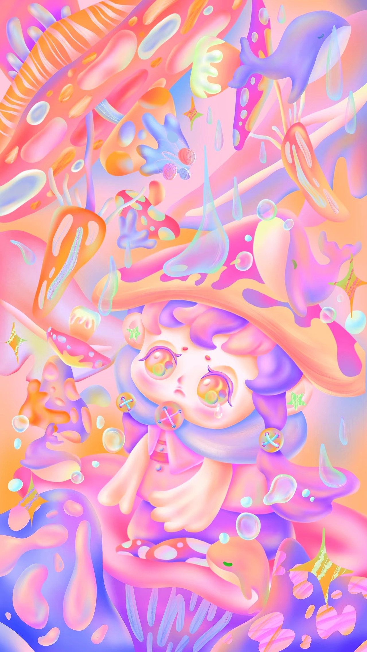 糖果小蘑菇（图ZMzIwODc5MzAw） - 艺术插画 - 站酷设计师oooishi原创素材 - 站酷ZCOOL