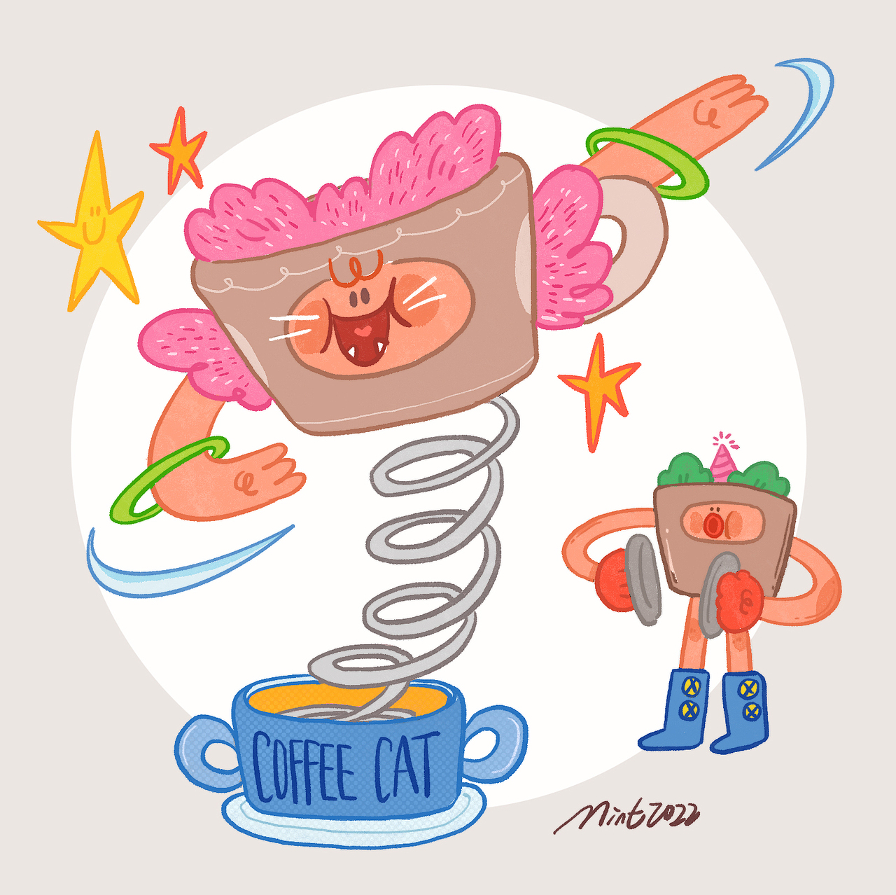 《咖啡猫的每一天》插画合集（图ZMzE2NDkwNTg0） - 创作习作 - 站酷设计师薄荷大王原创素材 - 站酷ZCOOL