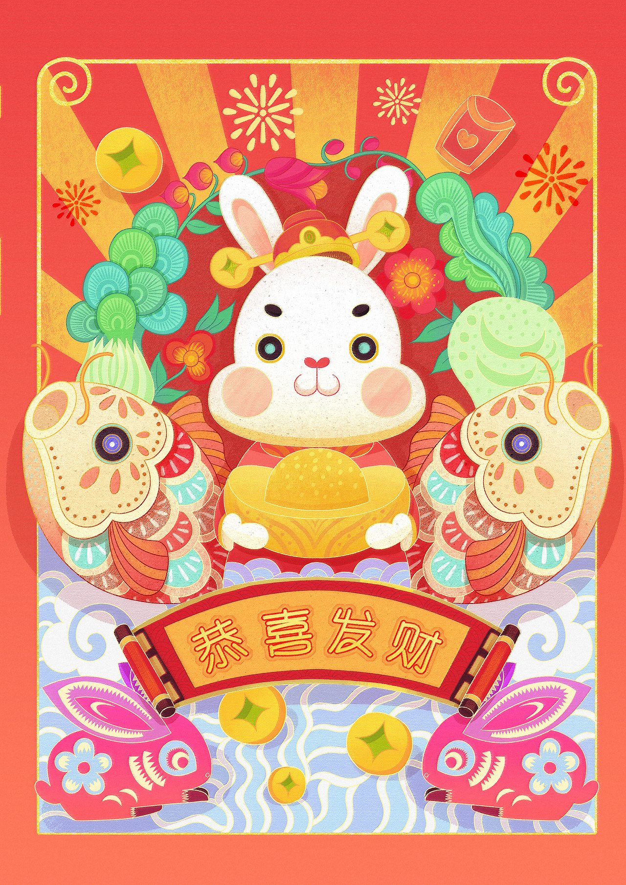 兔年快乐（图ZMzI2NDA4OTEy） - 海报 - 站酷设计师张之亚原创素材 - 站酷ZCOOL